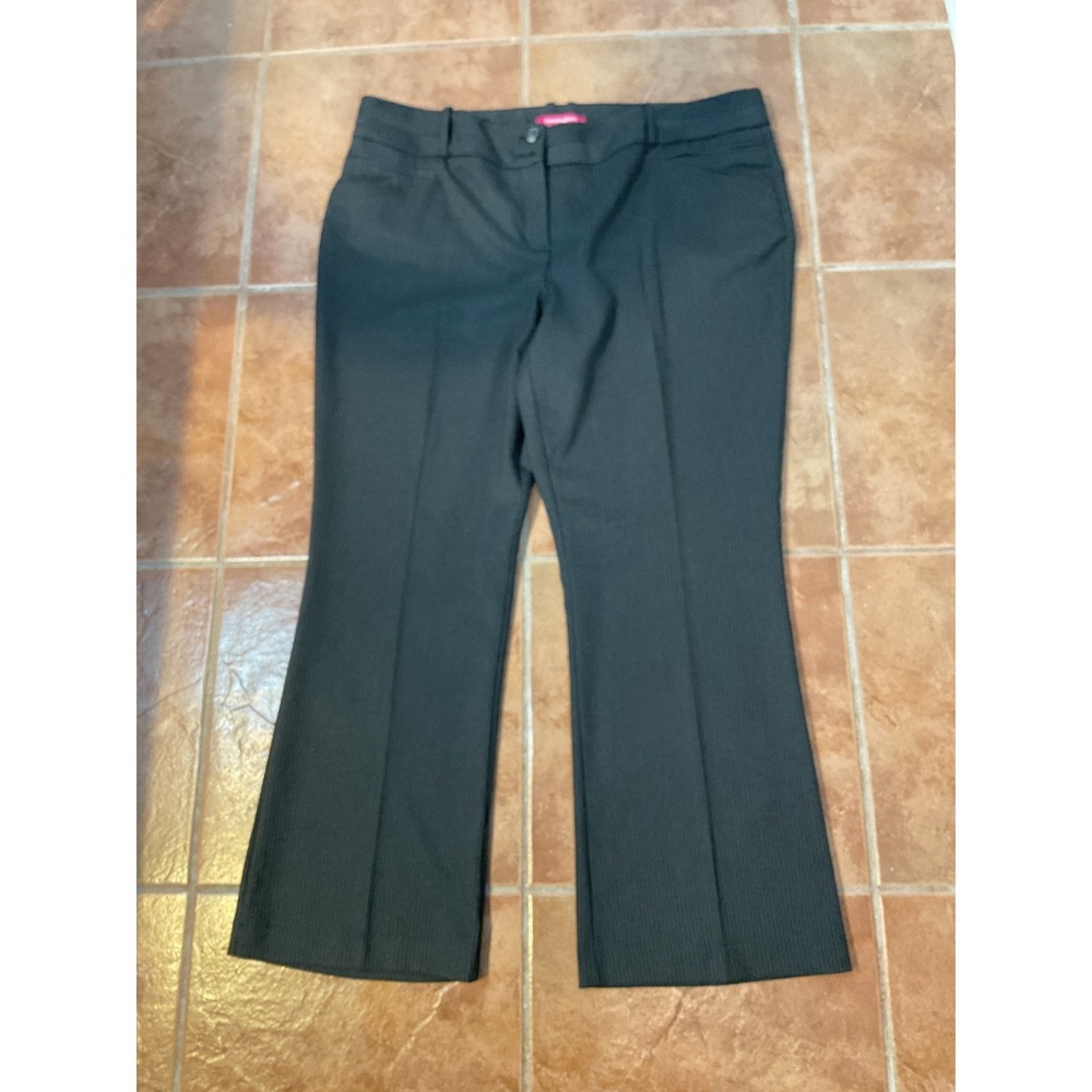 Penningtons Dress Pants Womens 18P Grey Excellent Pinstripe Bootcut Professional